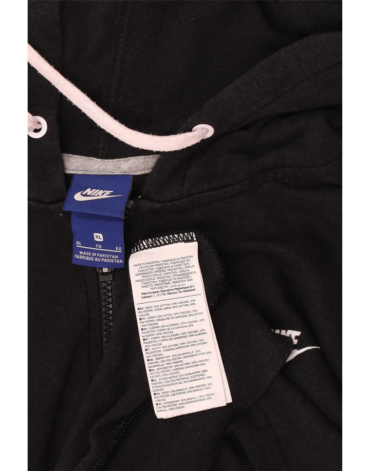 Damski sweter z kapturem i zamkiem Nike, XL, czarna, bawełniana