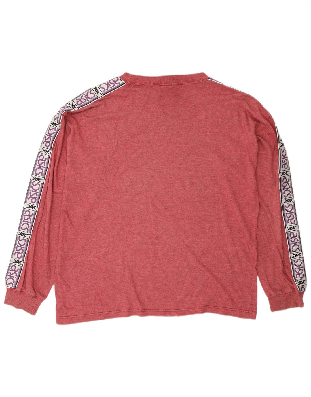 Męski graficzny top Asics z długim rękawem, XL, czerwony, z blokami kolorów, bawełniany