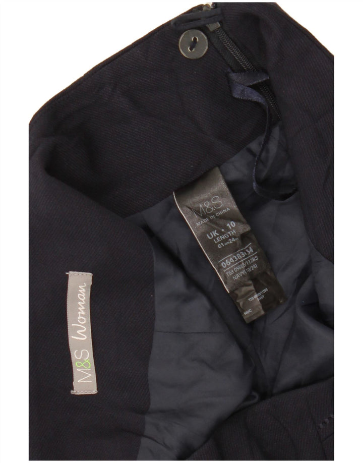 MARKS & SPENCER Damska prosta spódnica UK 10 Small W30 Granatowy poliester