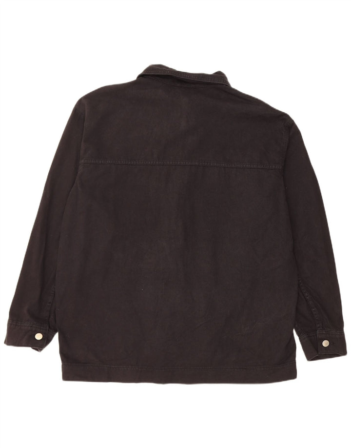 Damska kurtka jeansowa oversize Topshop UK 16, duża, czarna, bawełniana