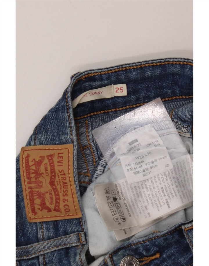 Damskie jeansy LEVI'S 721 z wysokim stanem W25 L30 Niebieska bawełna