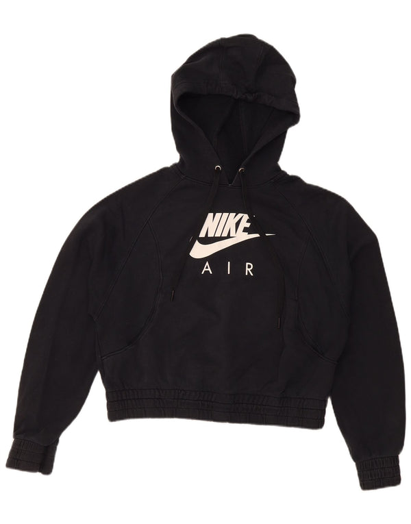 Damski sweter z kapturem Nike Oversized Crop Graphic UK 10, mały, czarny, bawełniany