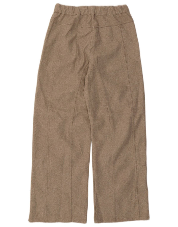 Damskie spodnie codzienne z szeroką nogawką Zara, małe W26 L29, beżowy poliester