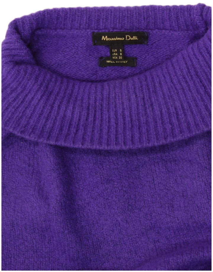 Damski sweter oversize Massimo Dutti z golfem UK 10, mały fiolet