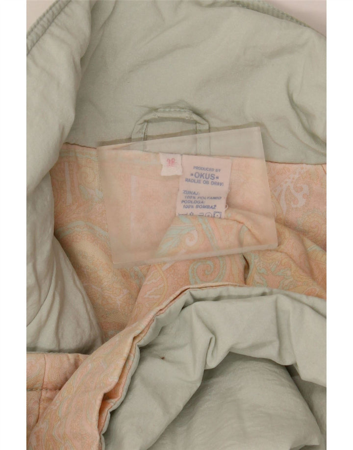 Vintage damski płaszcz wiatrówka oversize EU 38, średni zielony poliamid