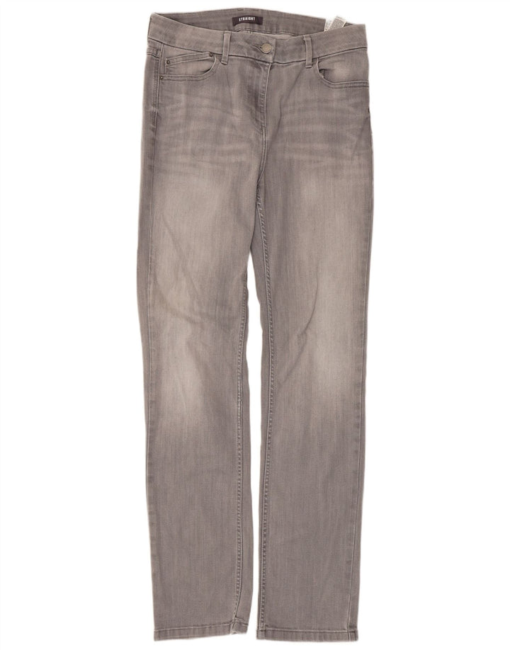 Marks & Spencer Damskie proste dżinsy UK 14 duże W32 L31 szara bawełna