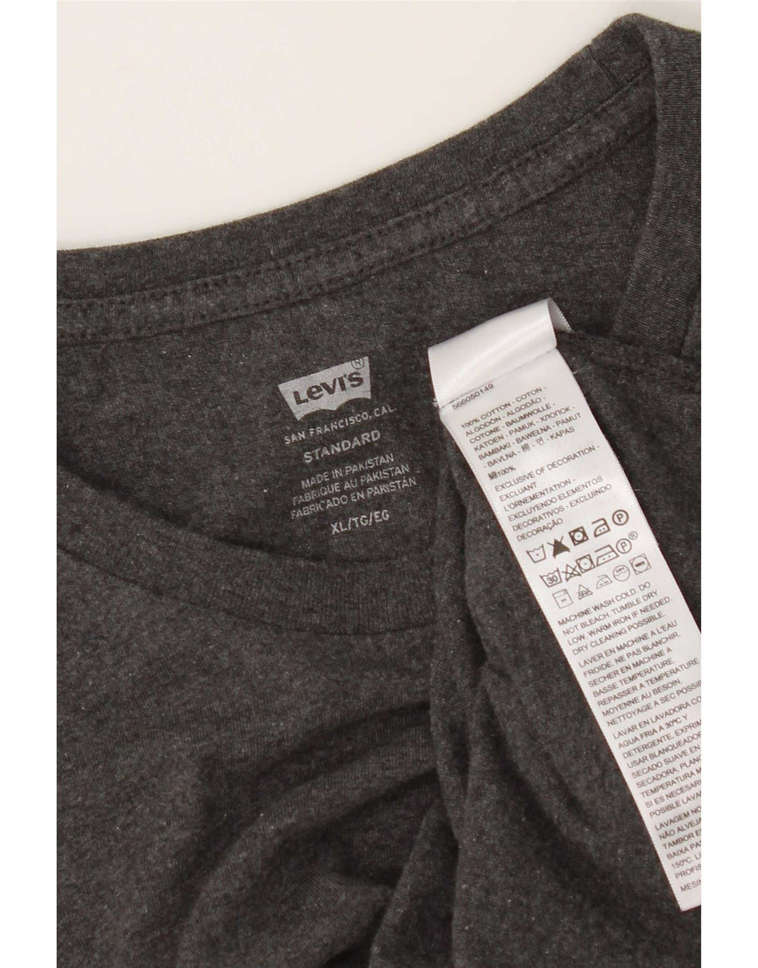 Męska standardowa koszulka Levi's Top XL, szara bawełna