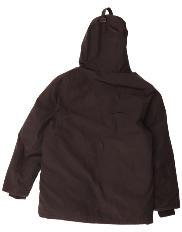 Męski ocieplany płaszcz z kapturem Superdry UK 44 2XL Czarny poliester