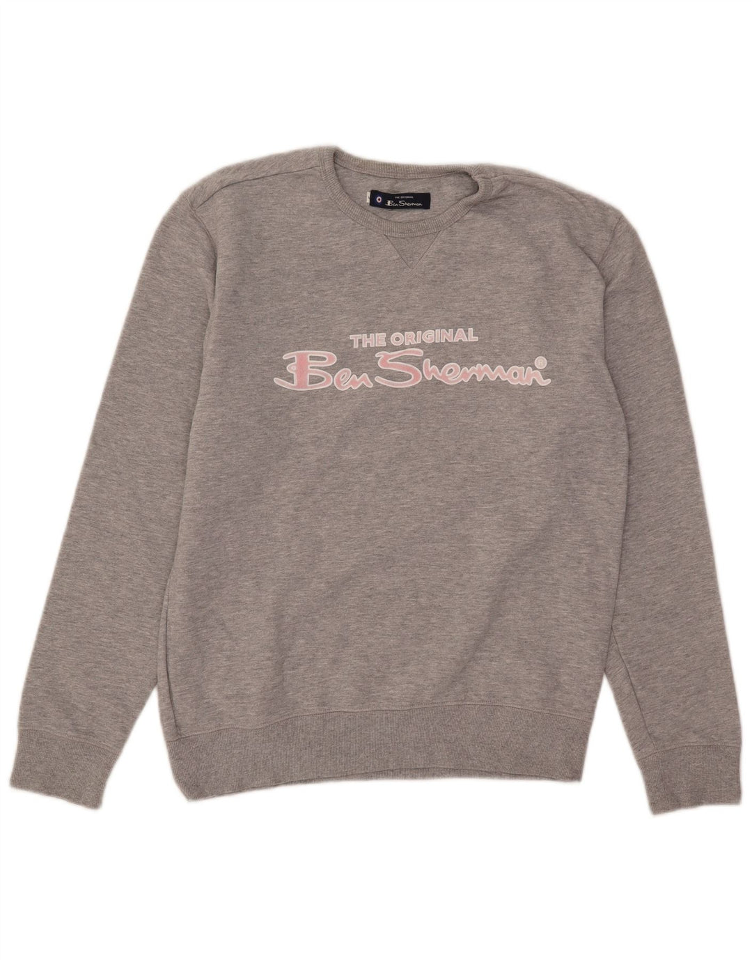 Damska bluza z grafiką Ben Sherman Jumper UK 16, duża, szara, nakrapiana