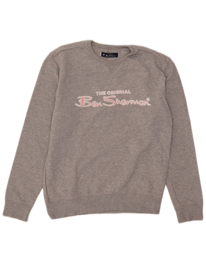 Damska bluza z grafiką Ben Sherman Jumper UK 16, duża, szara, nakrapiana