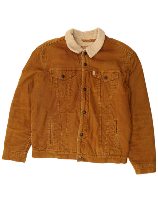 Męska kurtka sztruksowa Levi's Sherpa UK 42 XL, brązowa, bawełniana