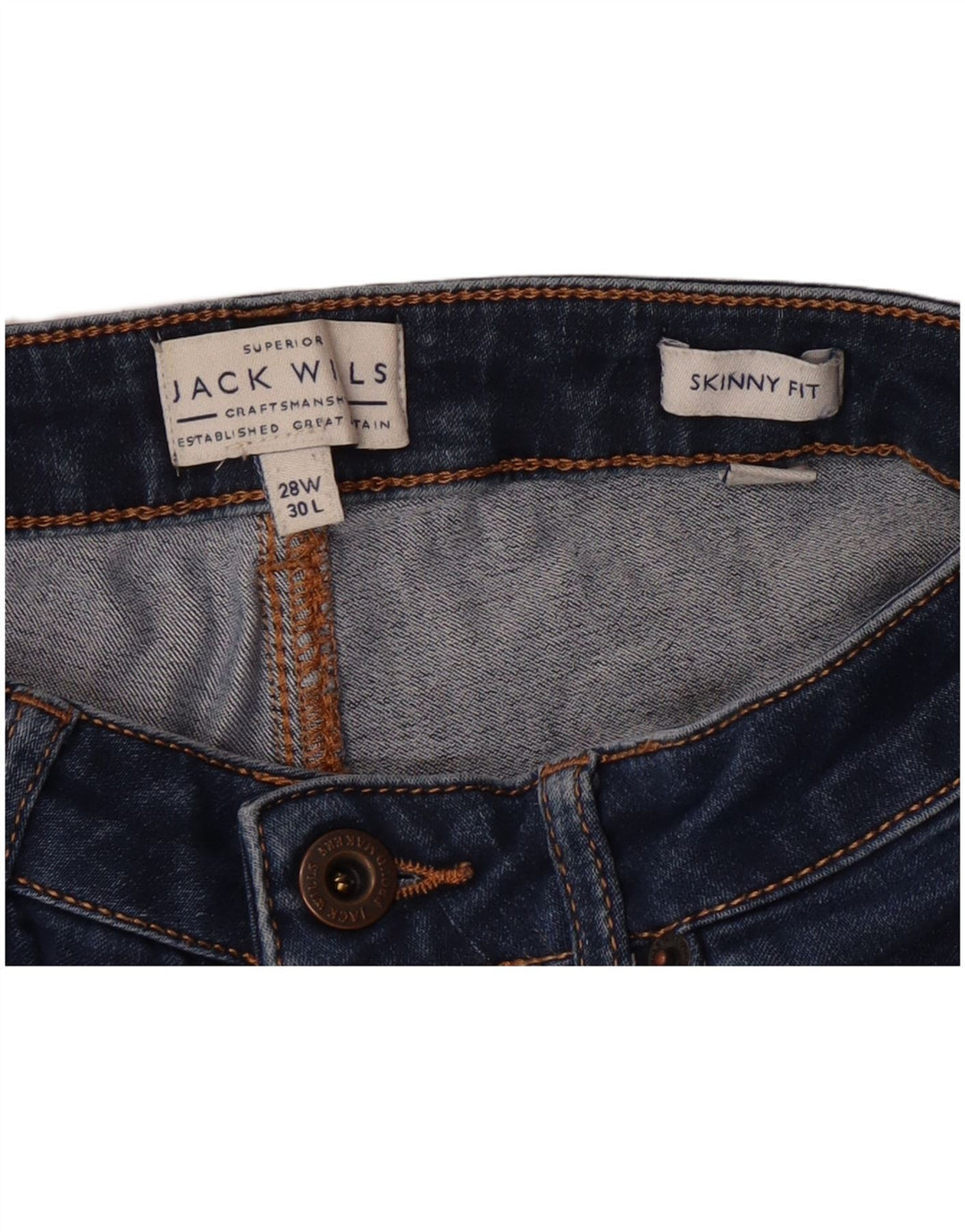 Damskie jeansy skinny JACK WILLS W28 L30 Granatowe, bawełniane