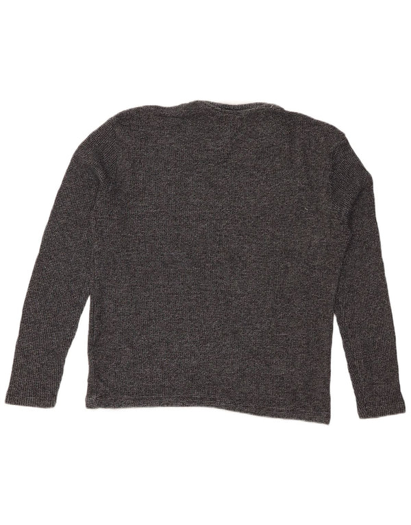 Damski top ZARA z długim rękawem UK 14, średnioszary, bawełniany w cętki