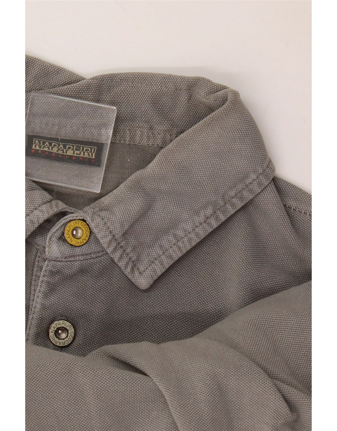 NAPAPIJRI Mens Polo Shirt Large Grey Cotton