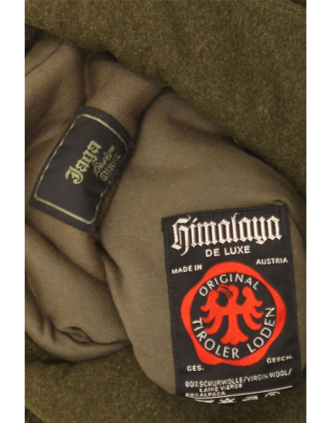 Płaszcz męski De Luxe Himalaya UK 38, średnia wełna khaki