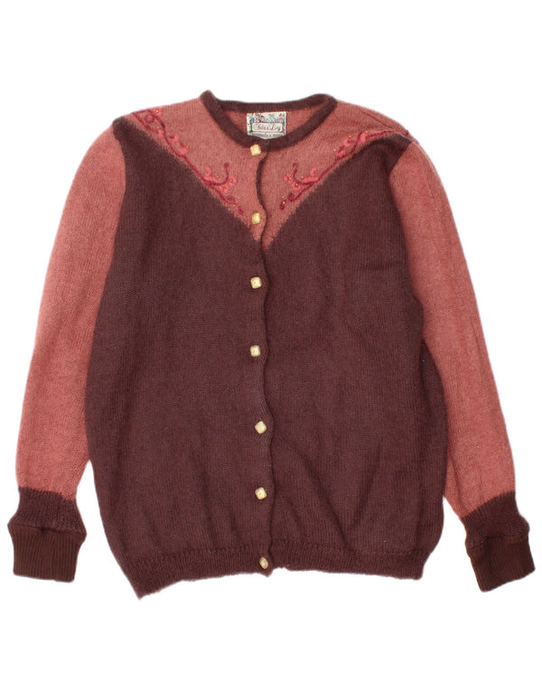 Sweter damski w stylu vintage, UK 18 XL, bordowy, blok kolorów