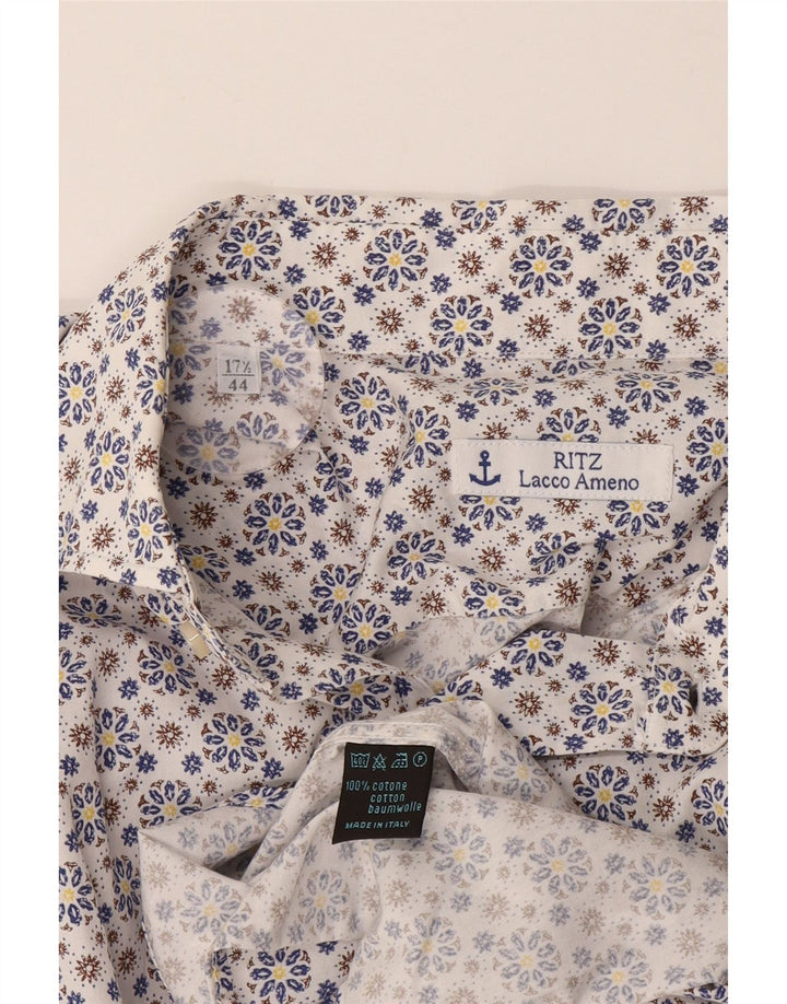 Koszula męska Ritz, rozmiar 44 17 1/2 XL, biała, bawełniana w kwiaty
