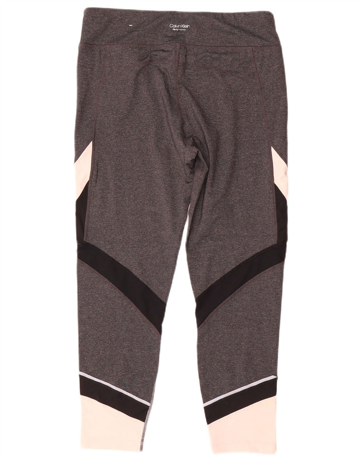 Legginsy damskie Calvin Klein UK 16, duże, szare bloki kolorów