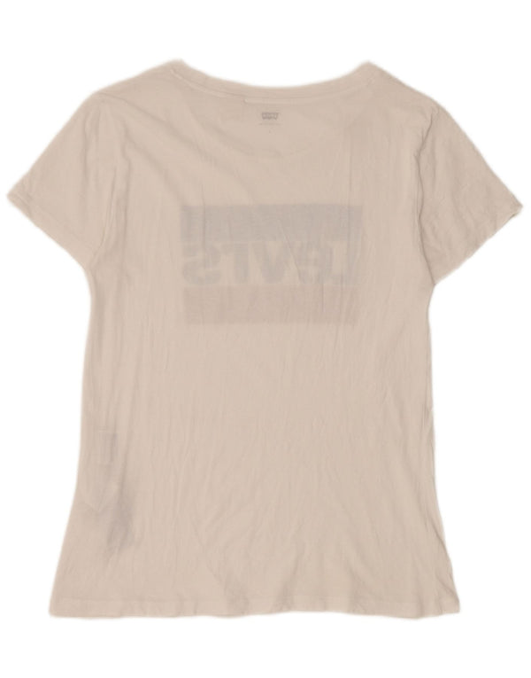 Damska koszulka z krótkim rękawem i regularnym krojem Levi's z grafiką Top UK 8 Small White