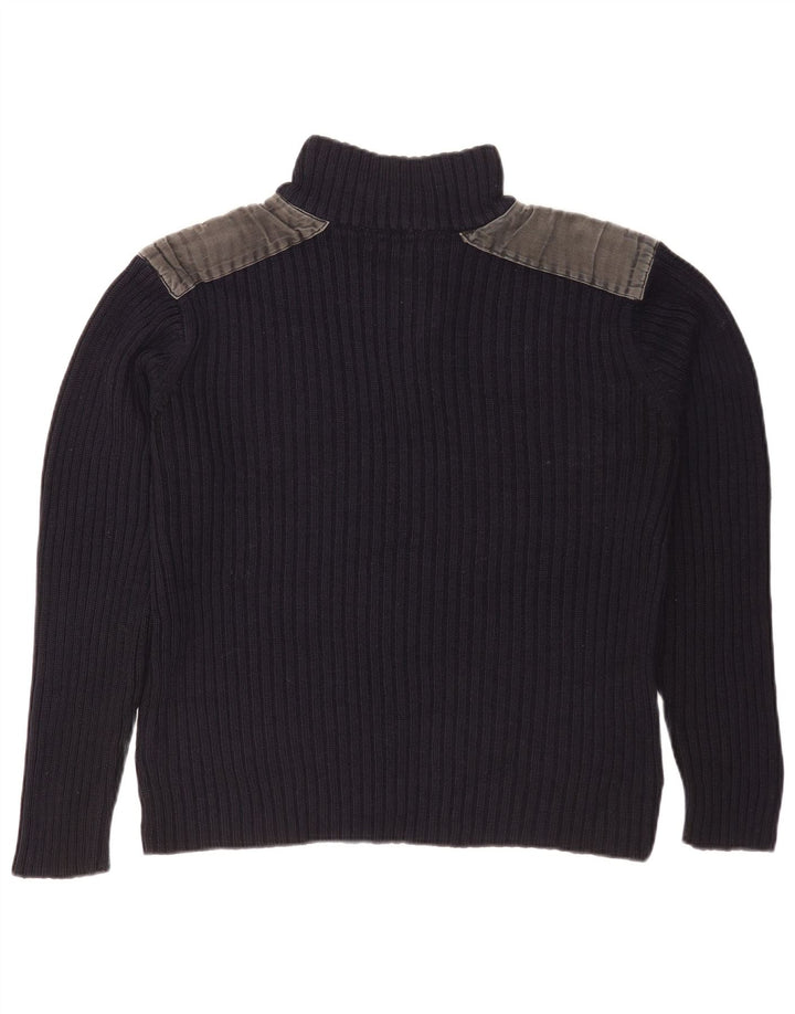 Męski sweter Pierre Cardin zapinany na guziki, mały, granatowy, z blokami kolorów