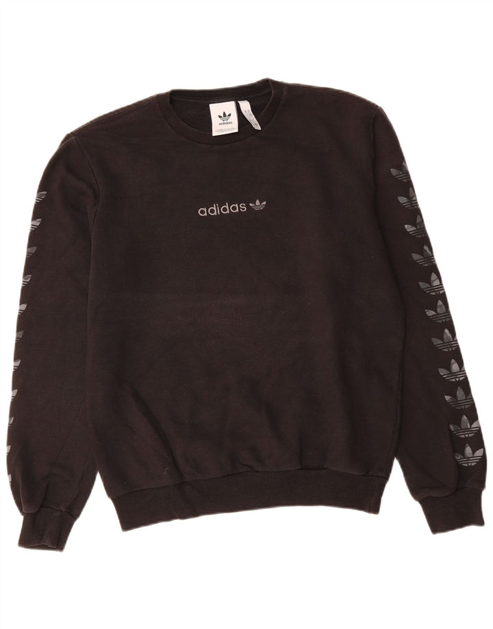 Męska bluza z grafiką ADIDAS, sweter XS, czarna, bawełniana