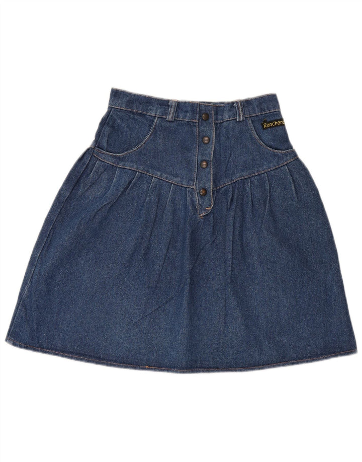RANCHEROS Womens High Waist Denim Skirt W26 Small Blue