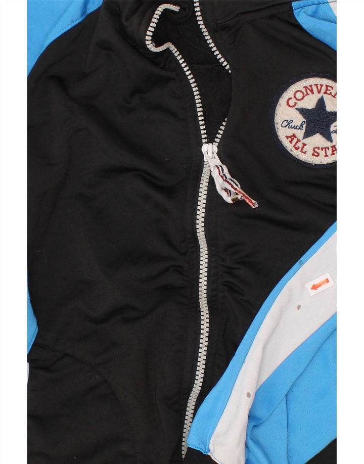 CONVERSE Boys Tracksuit Top Jacket 10-11 Years Medium Black Colourblock