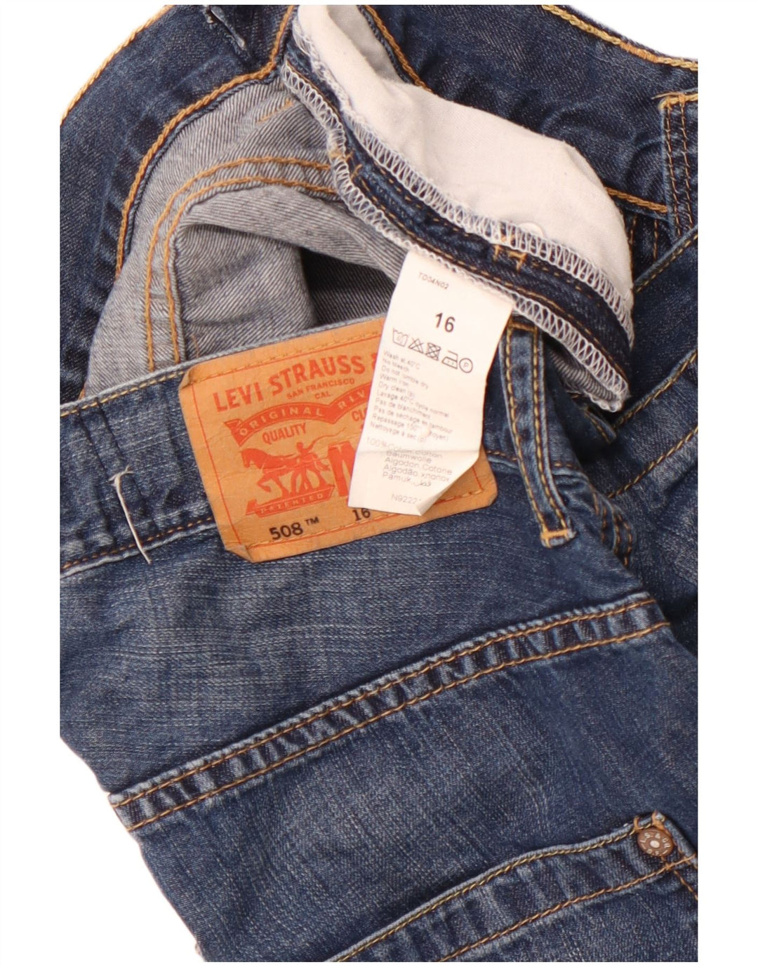 Dziewczęce LEVI'S 508 Regularne spodenki jeansowe 15-16 lat W26 Niebieska bawełna