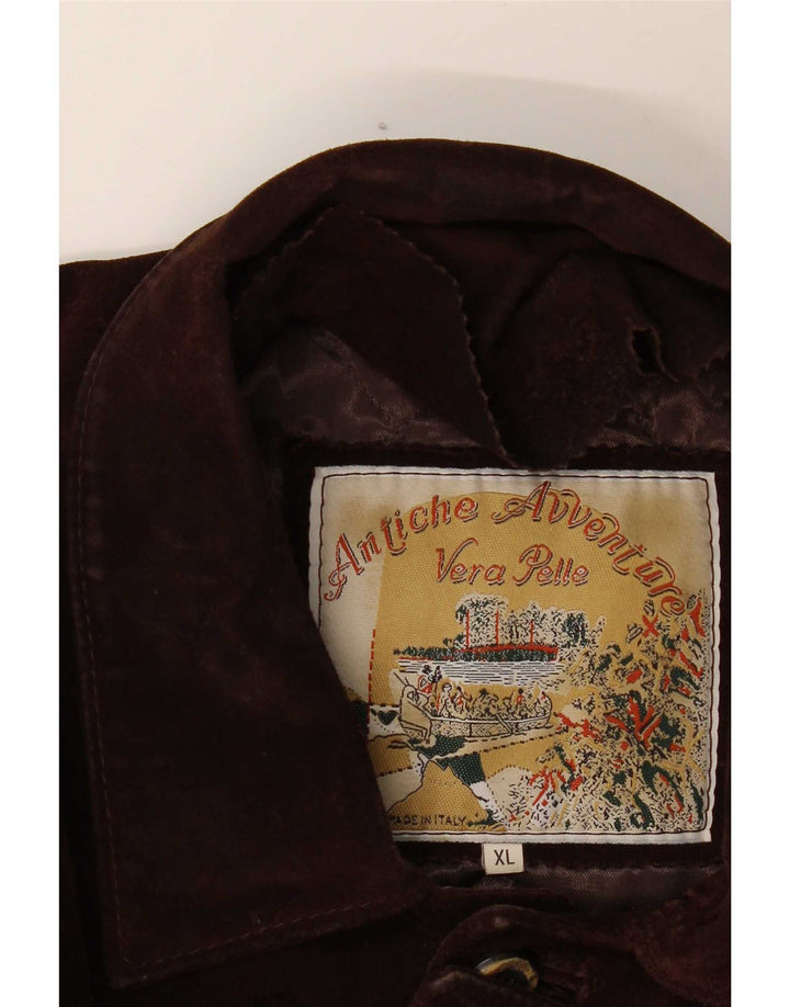 Vintage męska zamszowa kurtka UK 42 XL brązowa