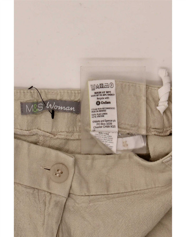 Spodnie Marks & Spencer Damskie Straight Capri UK 12 Medium W30 L20 Beżowe
