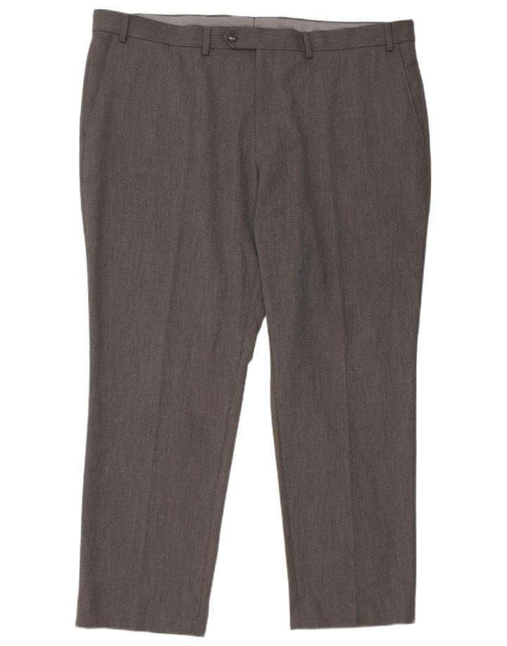 Męskie proste spodnie garniturowe CHAPS W42 L30 szare