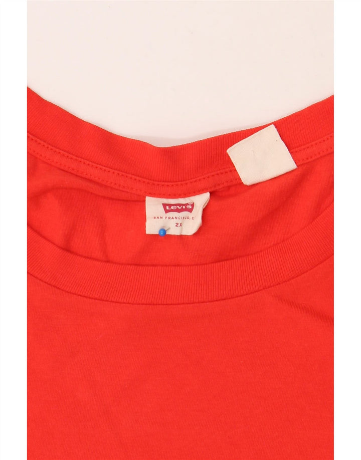 LEVI'S Womens T-Shirt Top UK 20 2XL Red Cotton Vintage Levi's and Second-Hand Levi's from Messina Hembry 