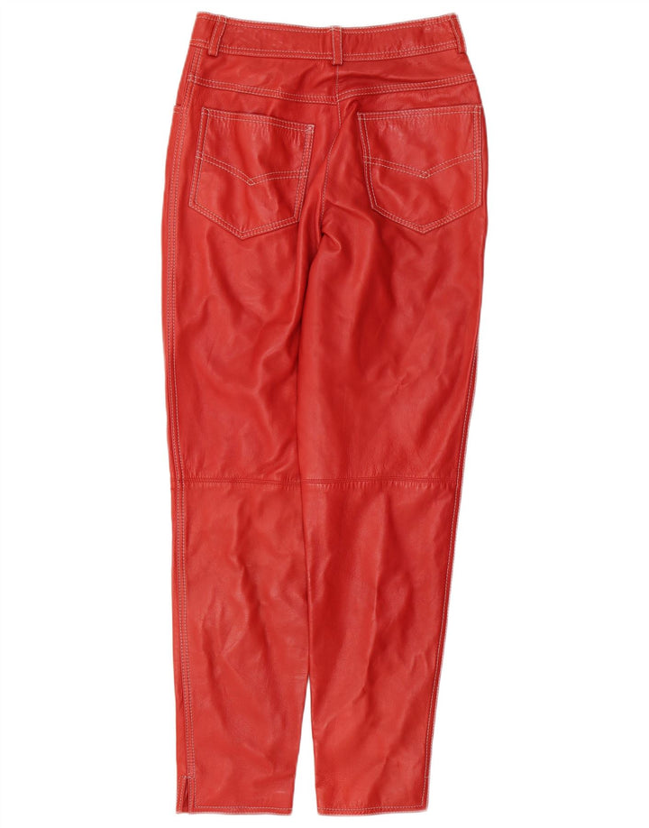 Spodnie skórzane damskie RUFF0 Slim Fit W26 L29 Czerwone