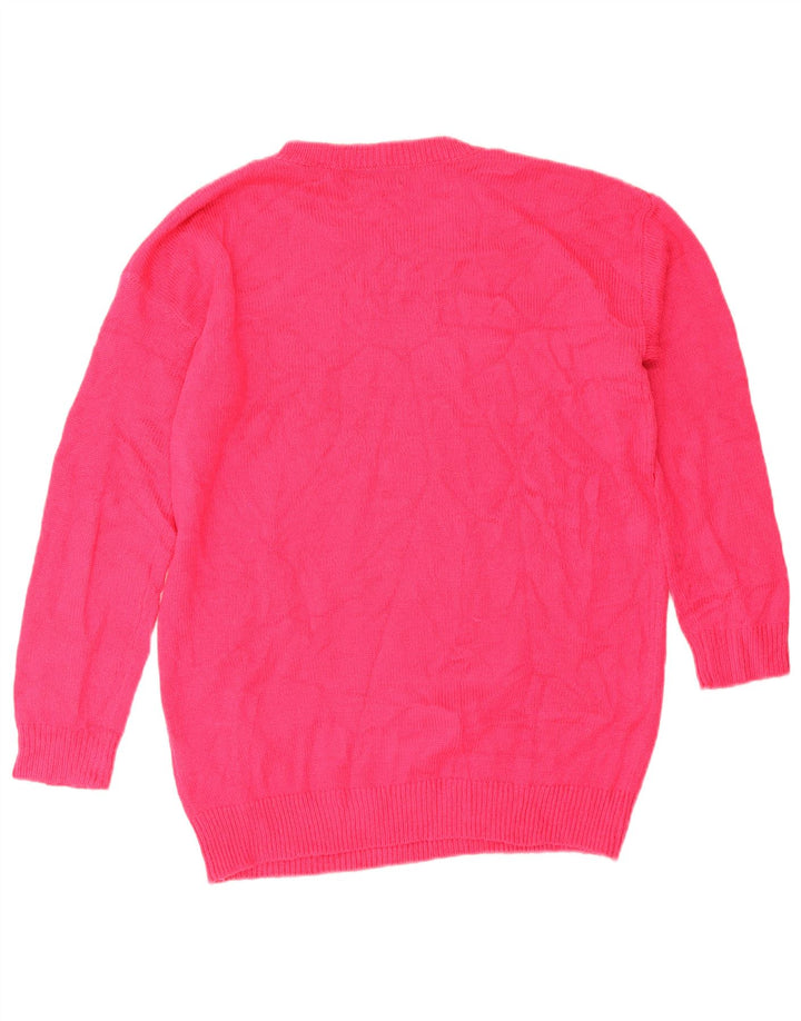 Marks & Spencer Damski sweter z wycięciem pod szyją, UK 14, średni, różowy, świąteczny