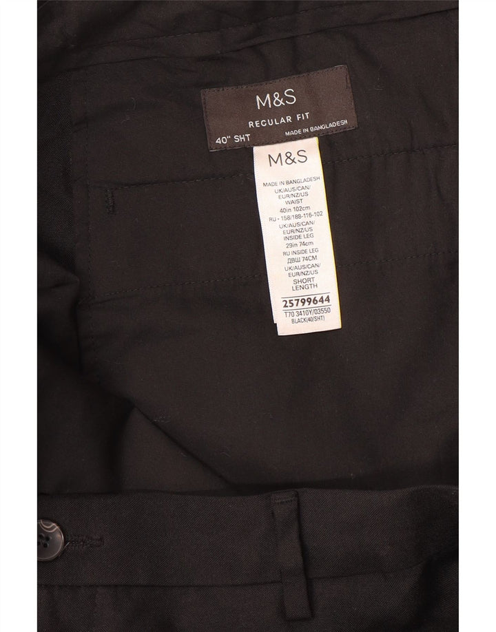Męskie spodnie chino MARKS & SPENCER o regularnym kroju W40 L29 czarne