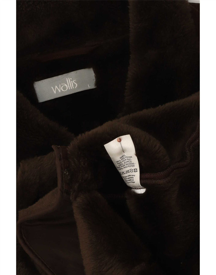 Damski płaszcz Wallis Oversize Sherpa UK 16, duży, brązowy akryl