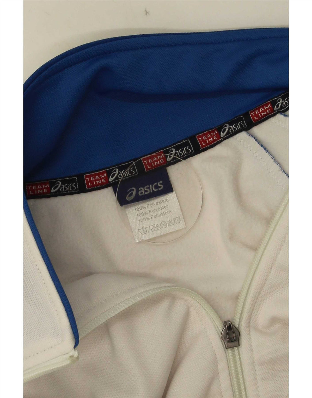 Męska kurtka dresowa Asics, mała, biała, poliestrowa