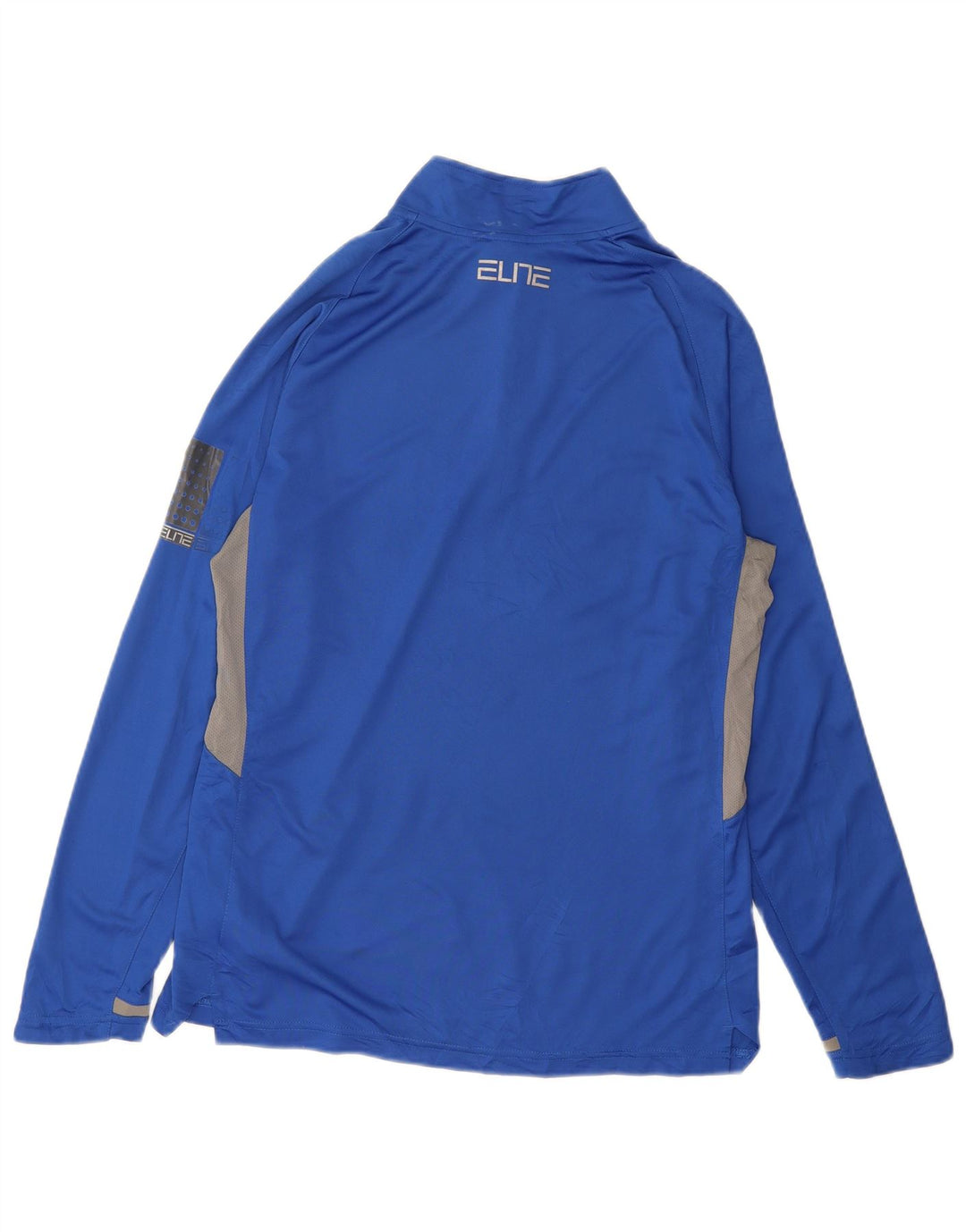 NIKE Mens Dri Fit Zip Neck Pullover Tracksuit Top Large Blue Colourblock