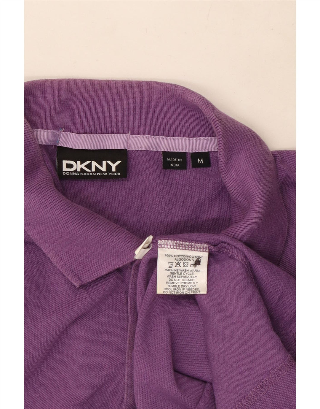 Męska koszulka polo Dkny, średnia fioletowa bawełna