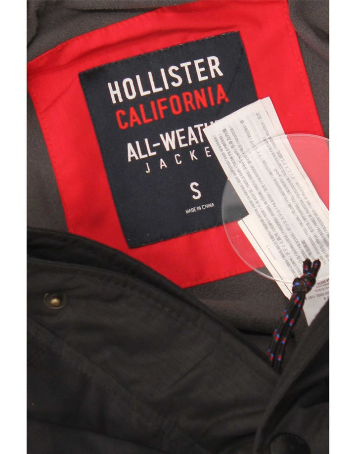 Męska kurtka wiatrówka Hollister UK 36, mała, czarna, poliester