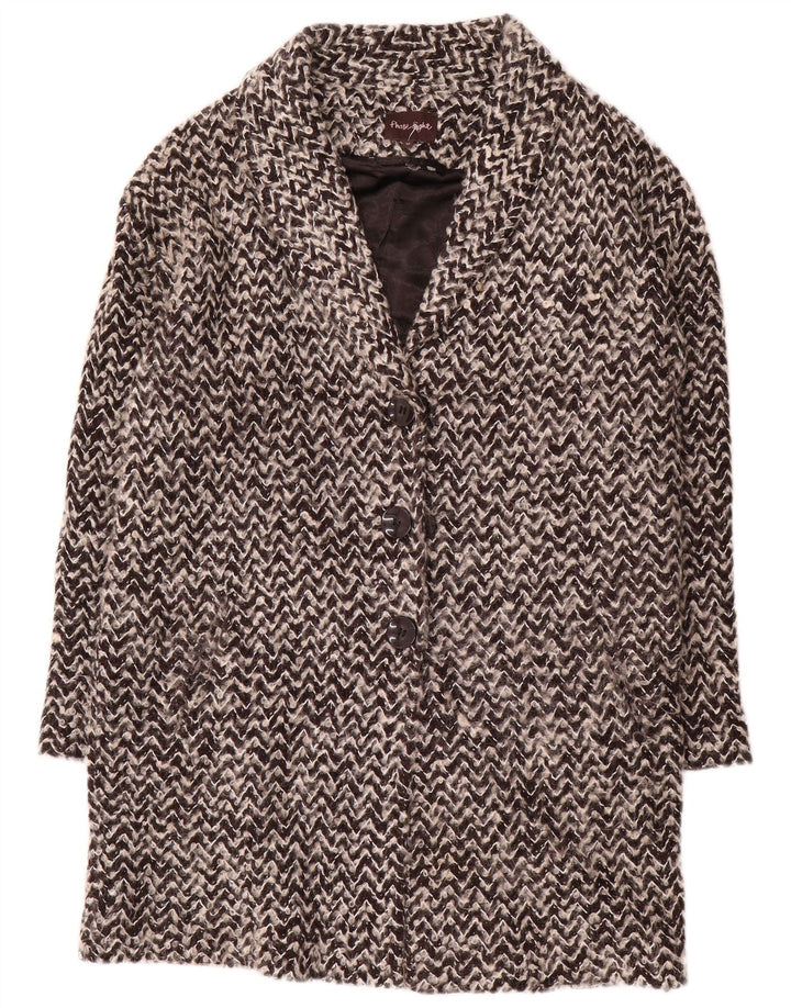 Damski płaszcz oversize Phase Eight UK 12, średni czarny, akrylowy Chevron