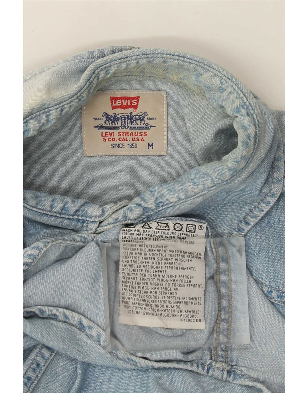 Męska koszula dżinsowa Levi's, średnia niebieska, bawełniana