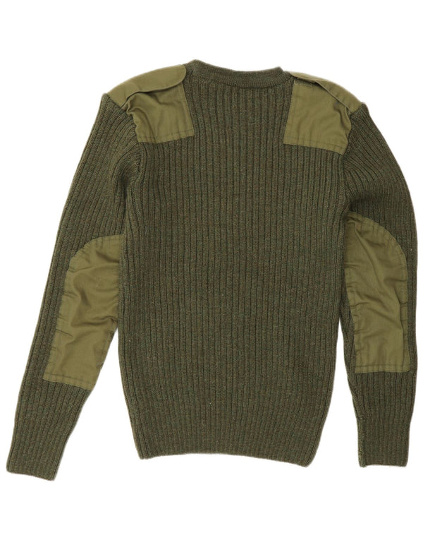 Vintage męski sweter wojskowy z okrągłym dekoltem UK 40 Medium Green Army