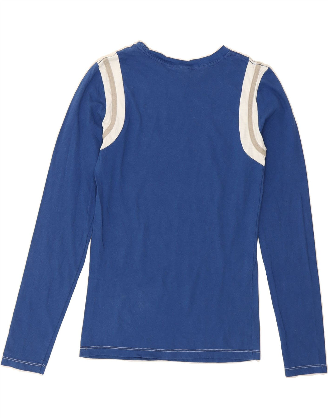 NFL Womens Colts Graphic Top Long Sleeve UK 10 Small Blue Colourblock Vintage NFL and Second-Hand NFL from Messina Hembry 