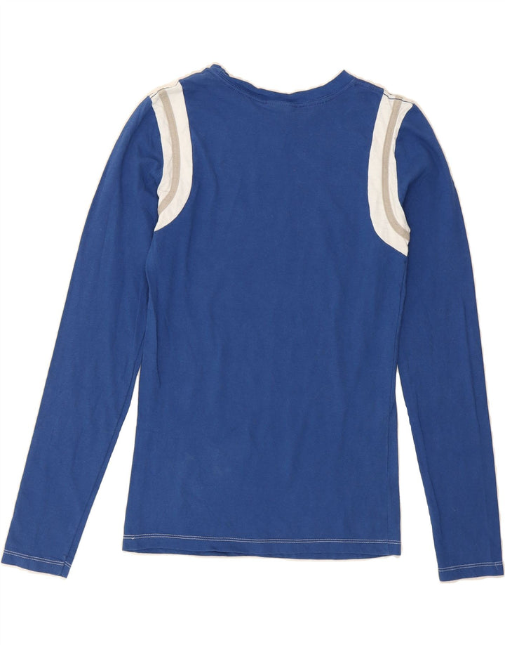 NFL Womens Colts Graphic Top Long Sleeve UK 10 Small Blue Colourblock Vintage NFL and Second-Hand NFL from Messina Hembry 