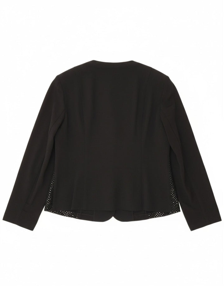 VINTAGE Womens 4 Button Blazer Jacket UK 14 Medium Black