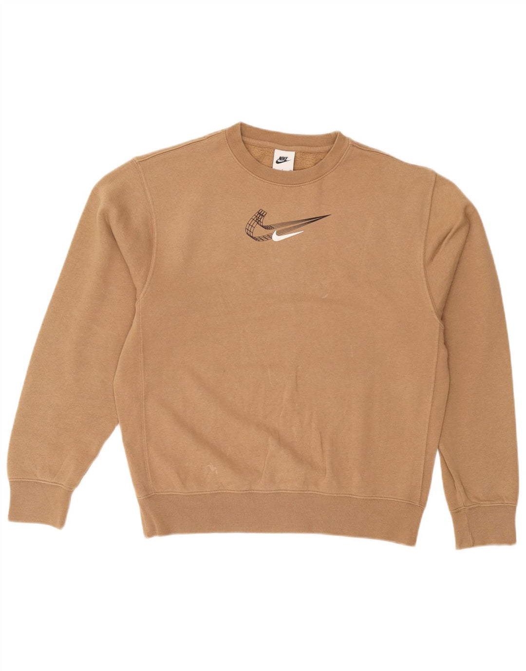 Męski sweter z grafiką Nike, mały, beżowy