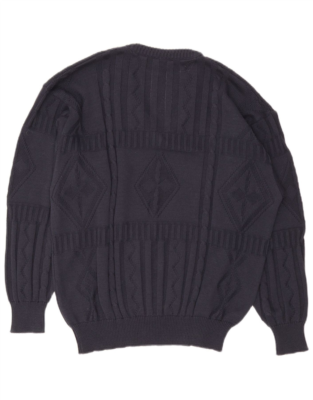 Sweter męski Alpenland z dekoltem w szpic, EU 50, średni granatowy Argyle/Diament