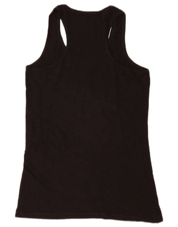 Damska kamizelka z grafiką Hard Rock Cafe Praga UK 14, duża, czarna bawełna