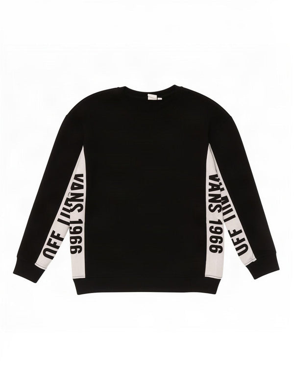 Męska bluza z grafiką Vans, sweter XS, czarna, bawełniana w bloki kolorów